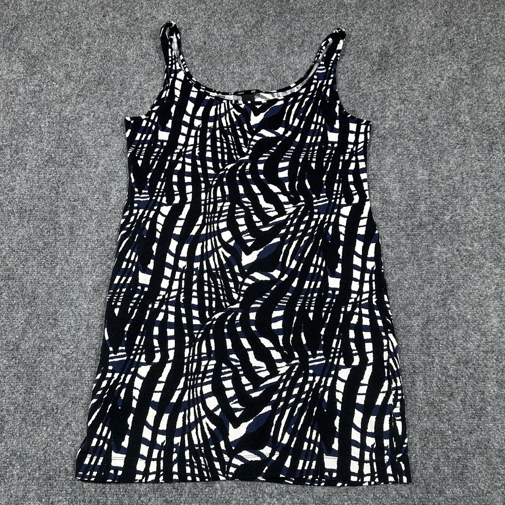 H&M‎ Bodycon Tank Mini Dress Black,Blue and White Size L